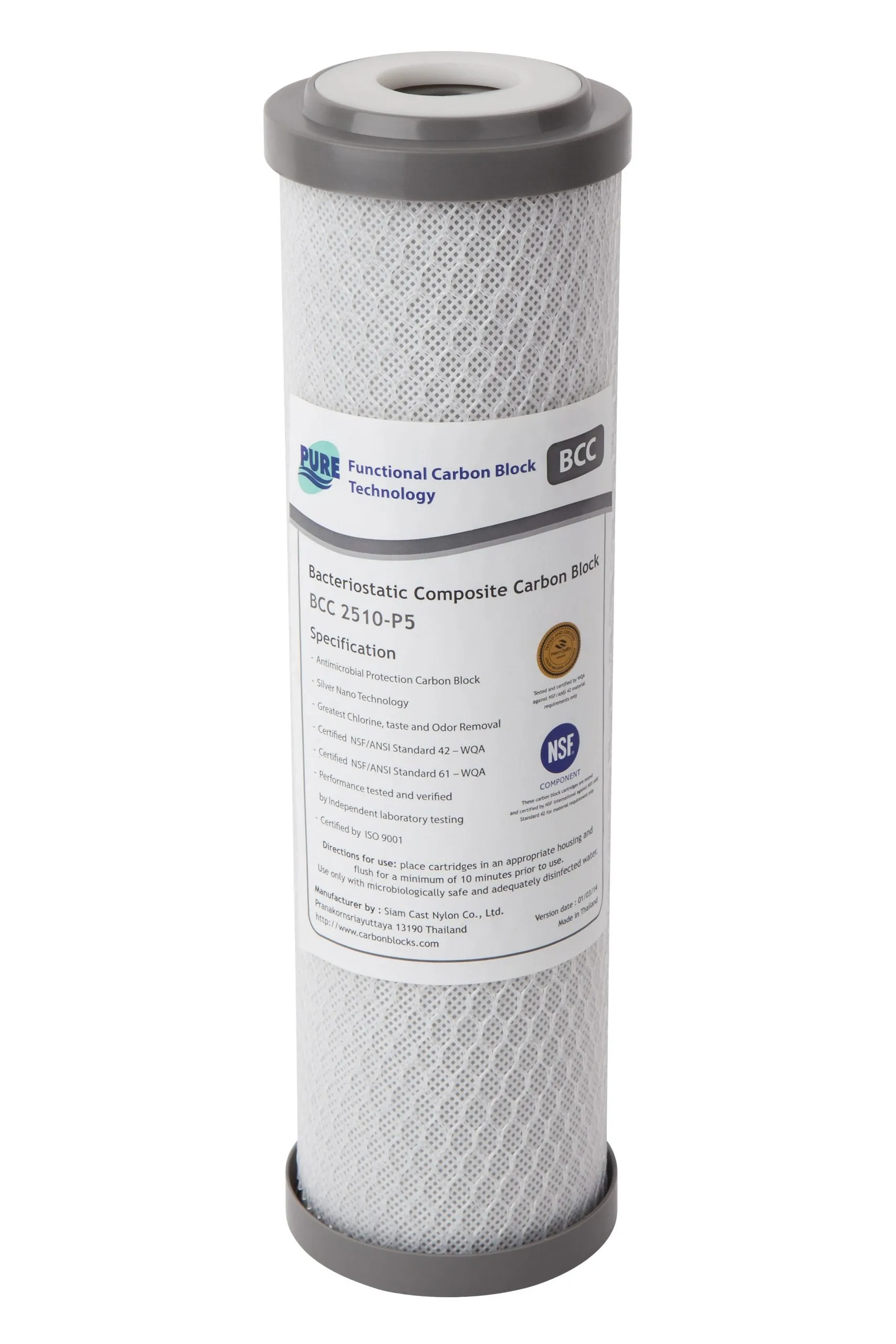 0.5 Micron Bacteriostatic Carbon Filter Block