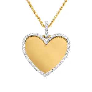 10k Yellow Gold Diamond Heart Memory Pendant 1.45 Ctw