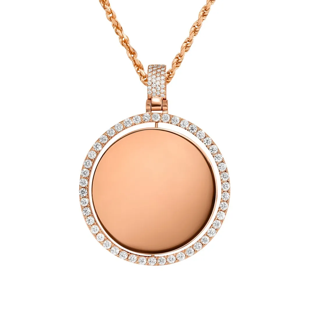 14k White Gold Diamond Memory Pendant 6.35 Ctw