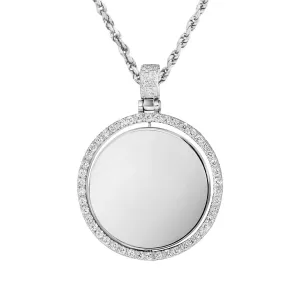 14k White Gold Diamond Memory Pendant 6.35 Ctw