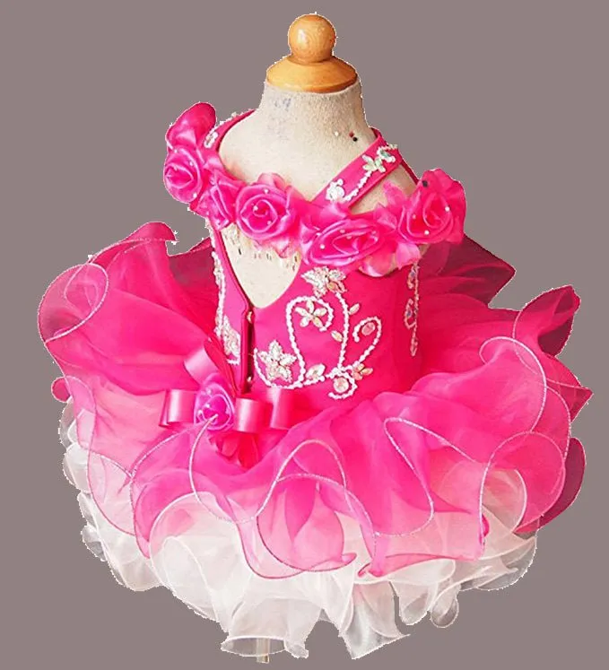16 color -- National Glitz Off the Shoulder Flower Girl Pageant Dress size 1~4T