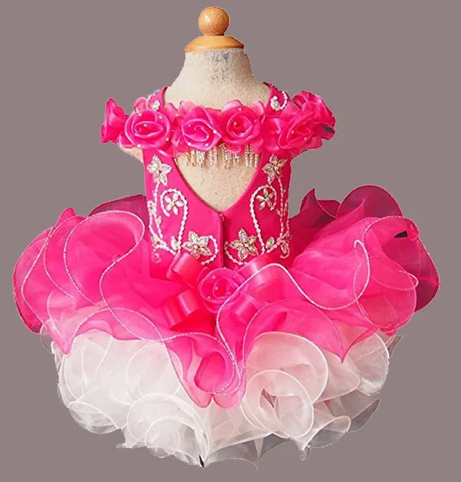 16 color -- National Glitz Off the Shoulder Flower Girl Pageant Dress size 1~4T