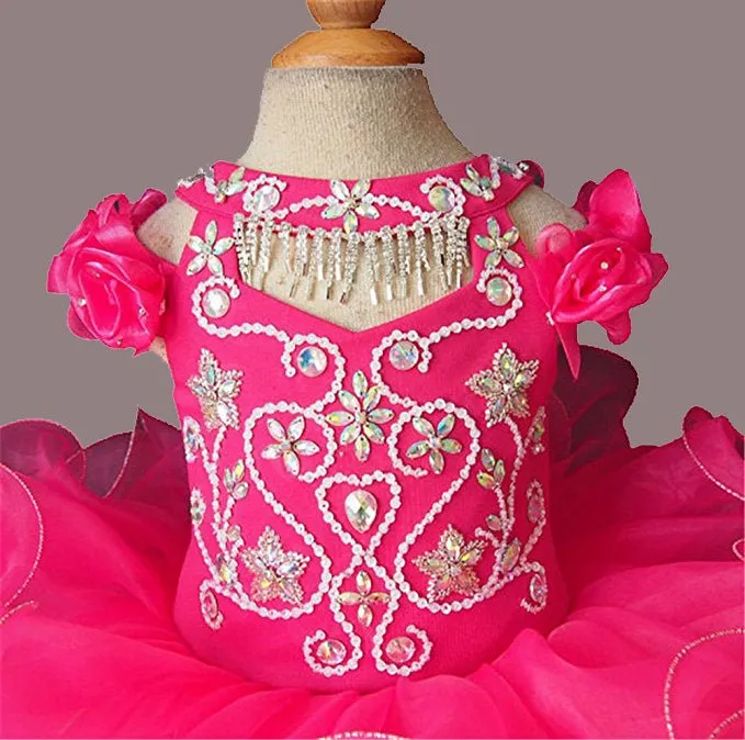 16 color -- National Glitz Off the Shoulder Flower Girl Pageant Dress size 1~4T