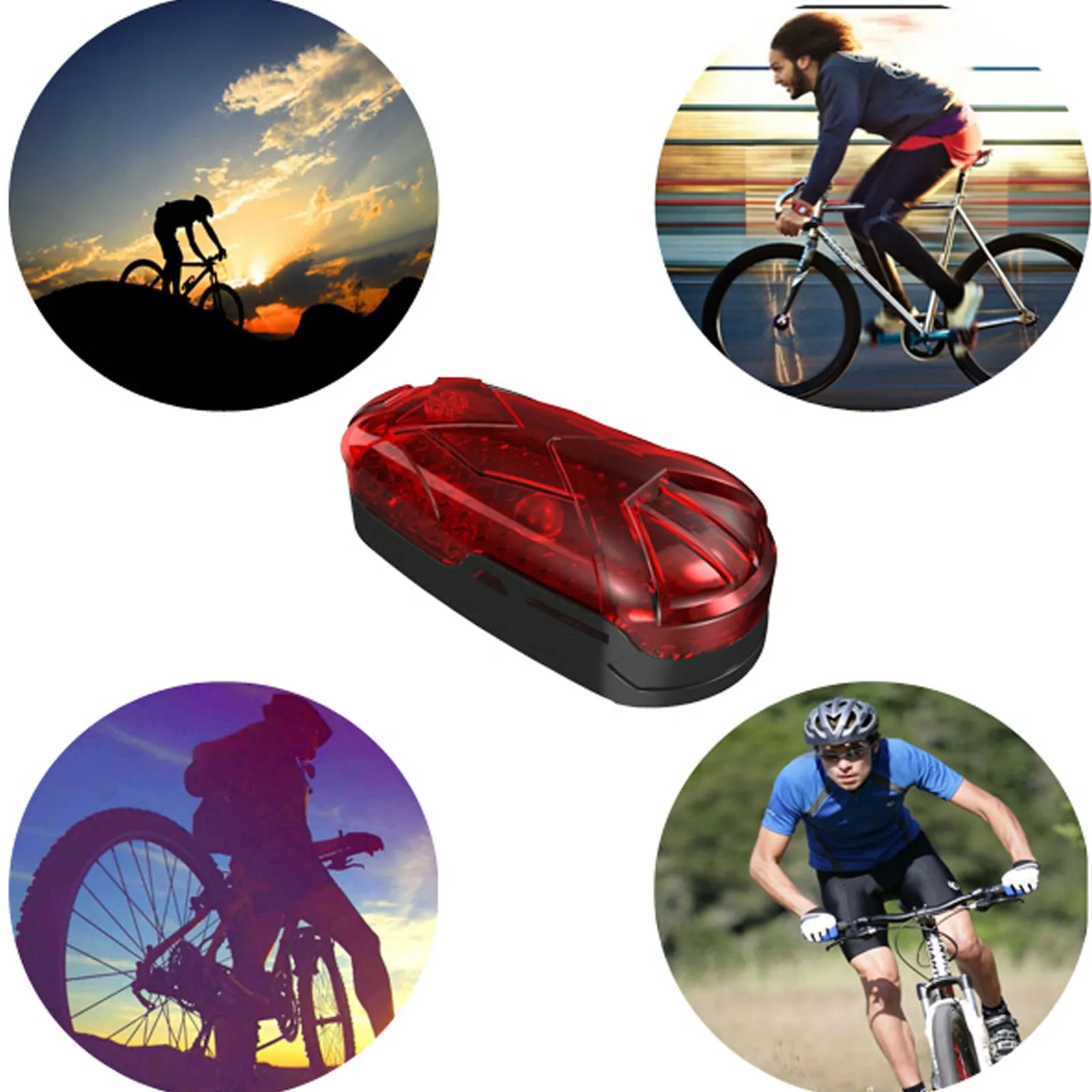 2G GPS Bike Bicycle LED Lamp Tracker Alarm System with SIM Card & 3 Month Standby Battery