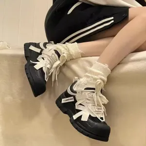 ADVBRIDGE  -  Cute Platform Shoes for Women Black Collegiate Style Breathable Height Increase Versatile for Daily Use Womens Footwear