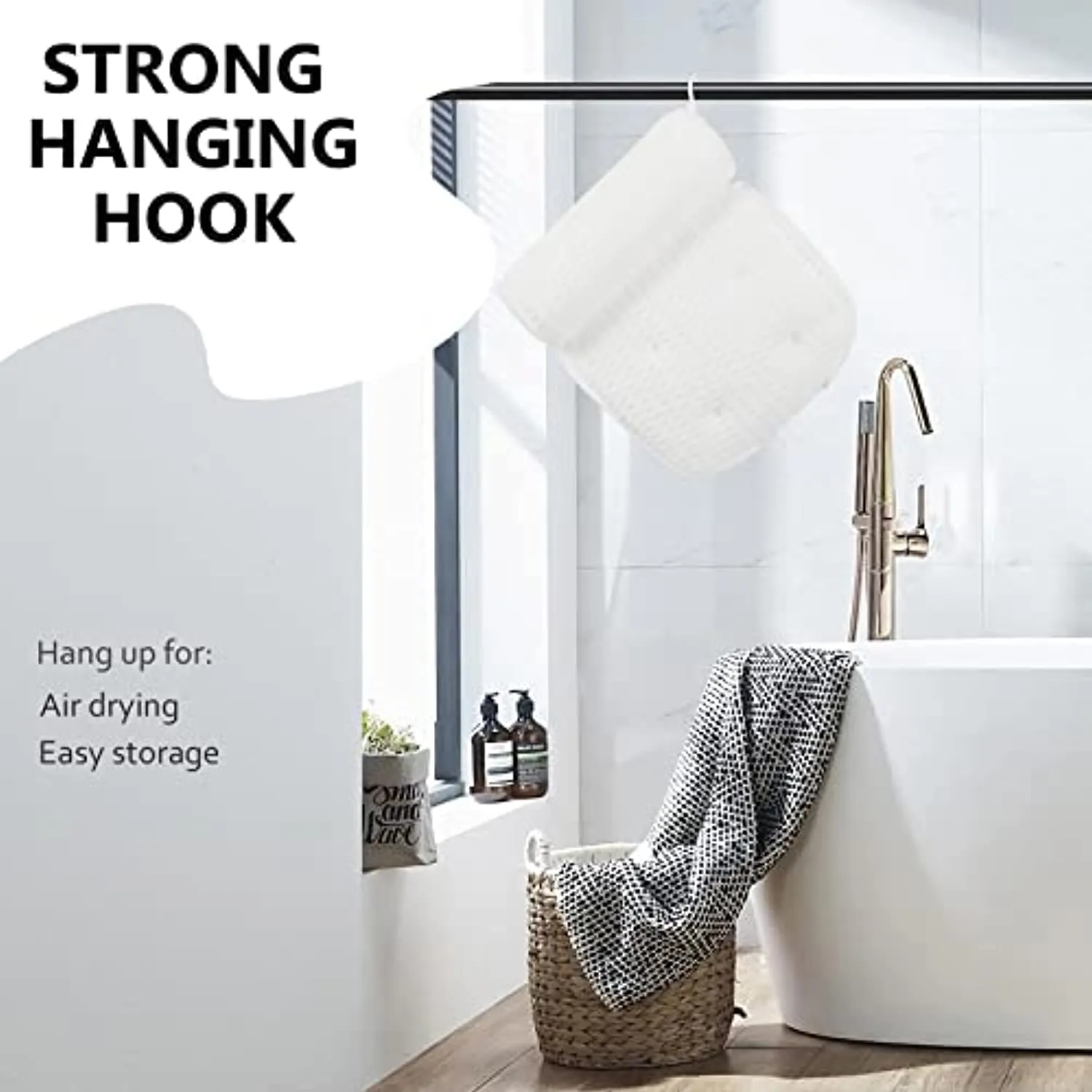 AEROiVi Bathtub Pillow Headrest Bath Pillows for Tub Neck and Back Support with Non Slip Suction Cups Spa Bath Cushion