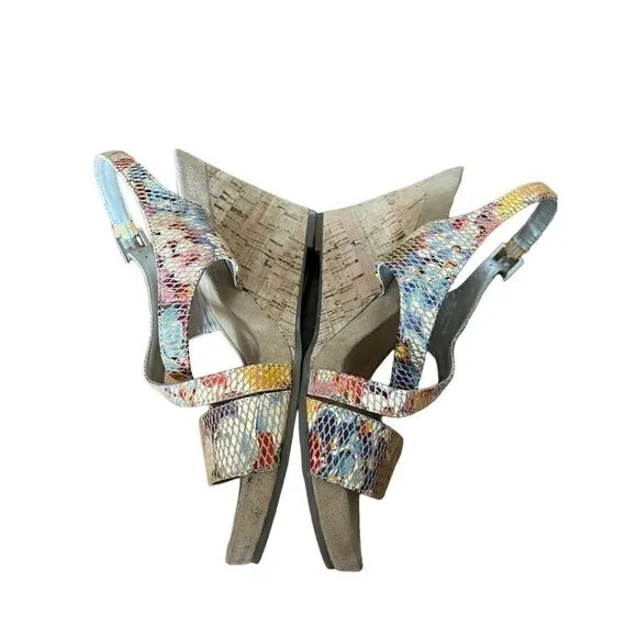 Aerosoles floral Plushed Together Open Toe floral faux snakeskin Wedge Sandal 10
