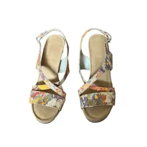Aerosoles floral Plushed Together Open Toe floral faux snakeskin Wedge Sandal 10
