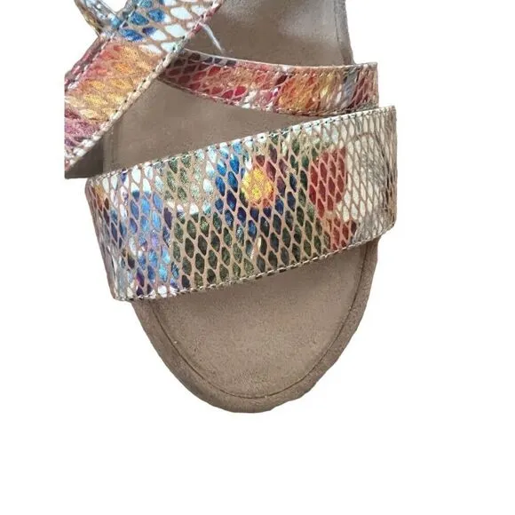 Aerosoles floral Plushed Together Open Toe floral faux snakeskin Wedge Sandal 10
