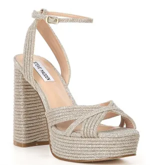 Ankle Strap Glitter Platform Heel