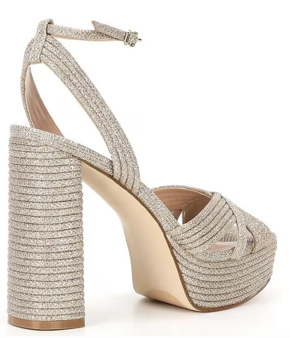 Ankle Strap Glitter Platform Heel