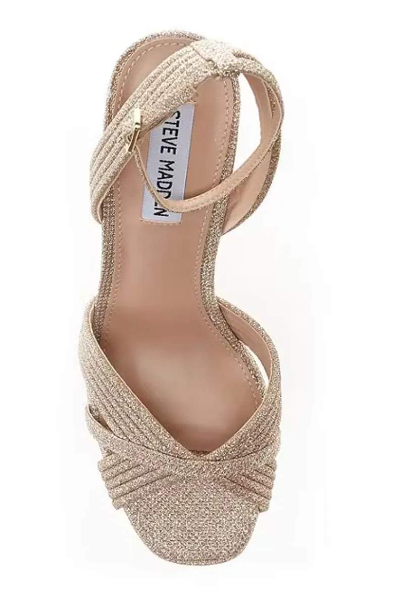 Ankle Strap Glitter Platform Heel