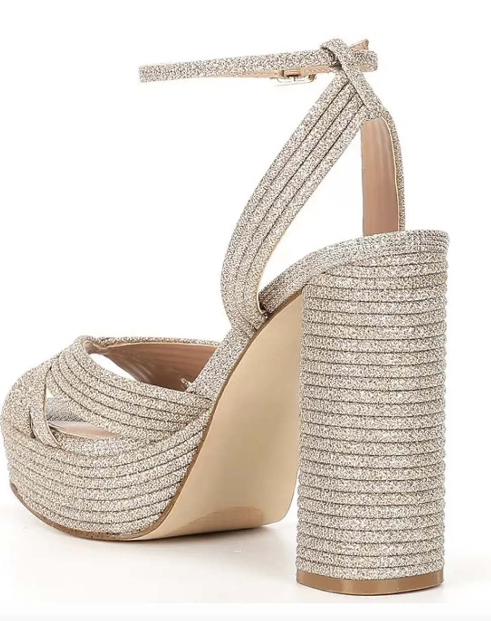 Ankle Strap Glitter Platform Heel