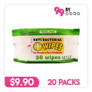 Anti Bacterial Wipes - 20 Packs - 30 Wipes each
