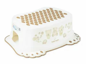 Baby Kids Step Stool Safe Non-Slip Toddlers Potty Training Bathroom Teddy White