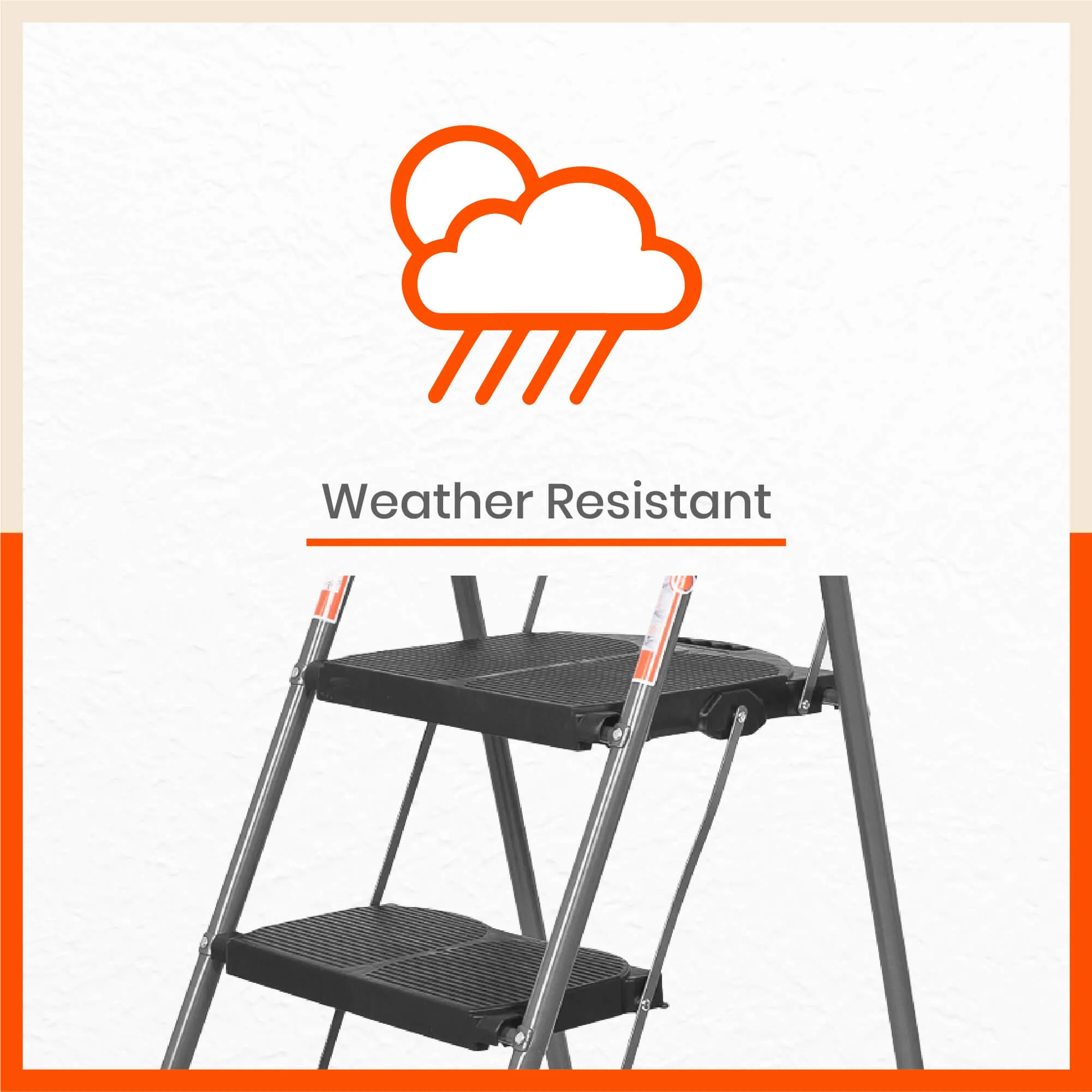 Bathla Boost Pro 4 - Step Foldable Steel Ladder For Home