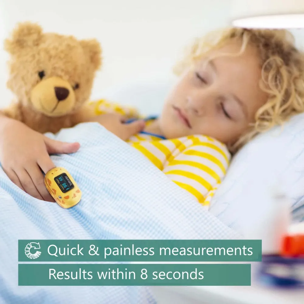 Beurer Germany PO 13 KIDS Pulse Oximeter for Children: Measures SpO2 & Heart Rate