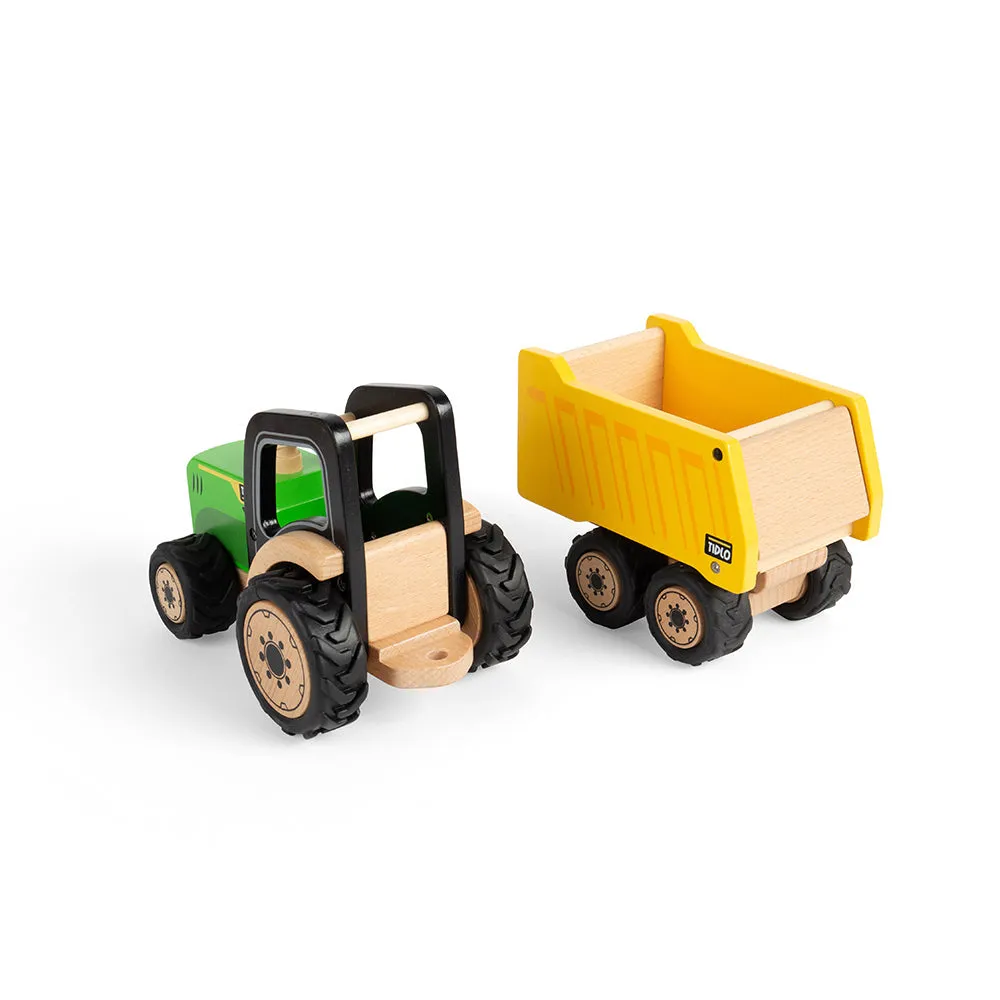 Bigjigs Tidlo Country Tractor and Trailer