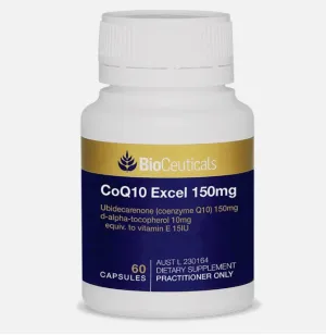 Bioceuticals CoQ10 Excel 150mg 60 And 90 Caps Healthy Cardiovascular System Function