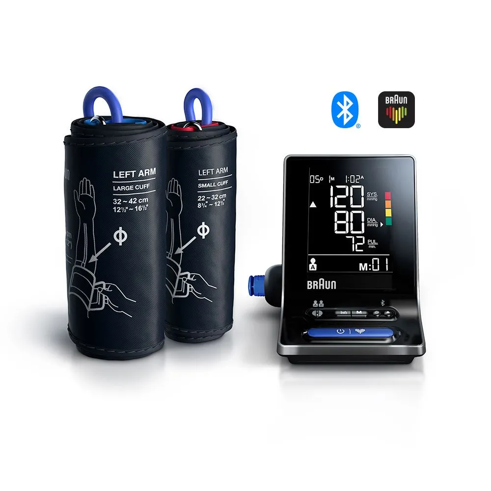 Braun - ExactFit 5 Upper Arm blood Pressure Monitor Bluetooth Connected - BUA6350CEME