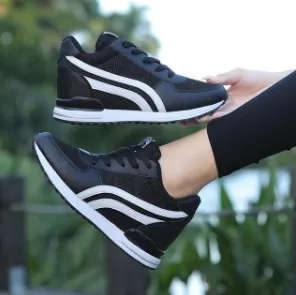 Breathable, height-enhancing wedge heel for women