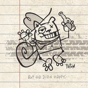 But He Died Happy Lithograph Print