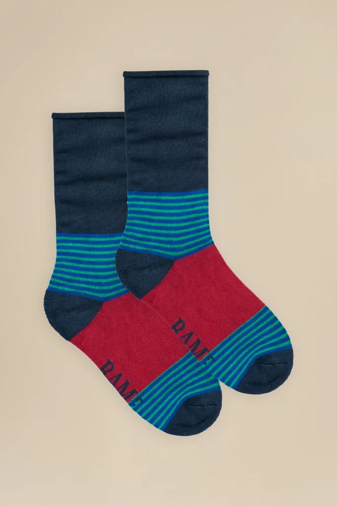 Classic Bamboo Socks Soft Top Saltstone by BAM (4 Pairs) Size 8-11