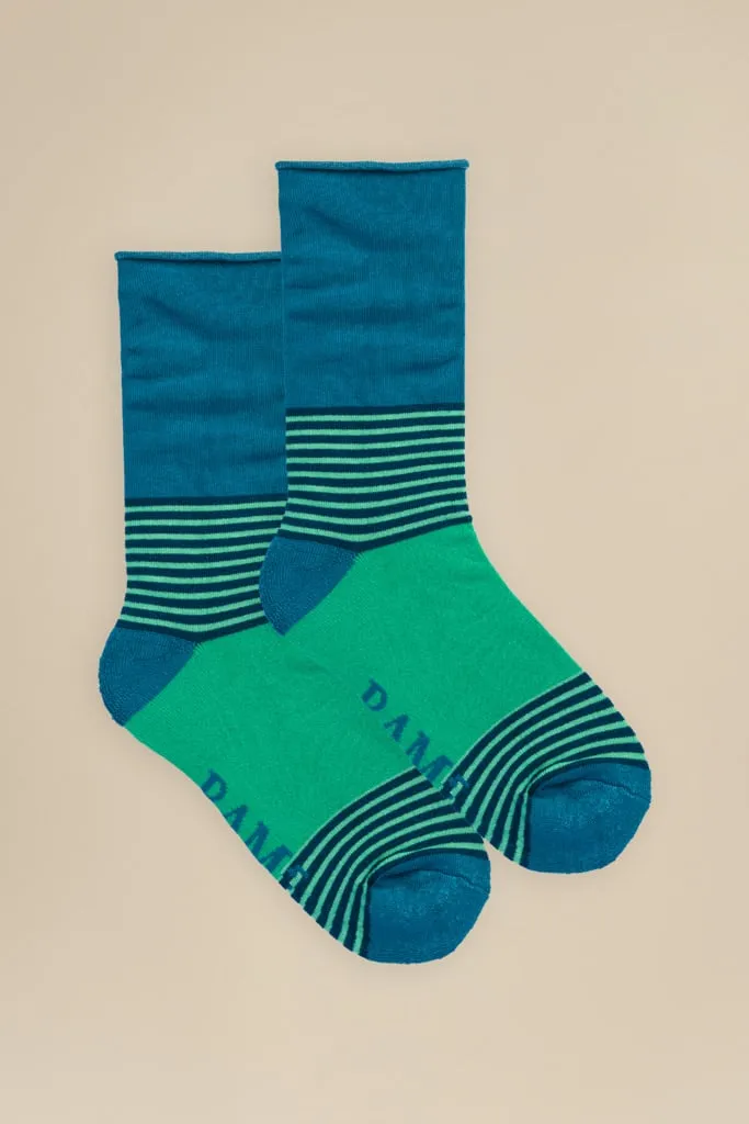 Classic Bamboo Socks Soft Top Saltstone by BAM (4 Pairs) Size 8-11