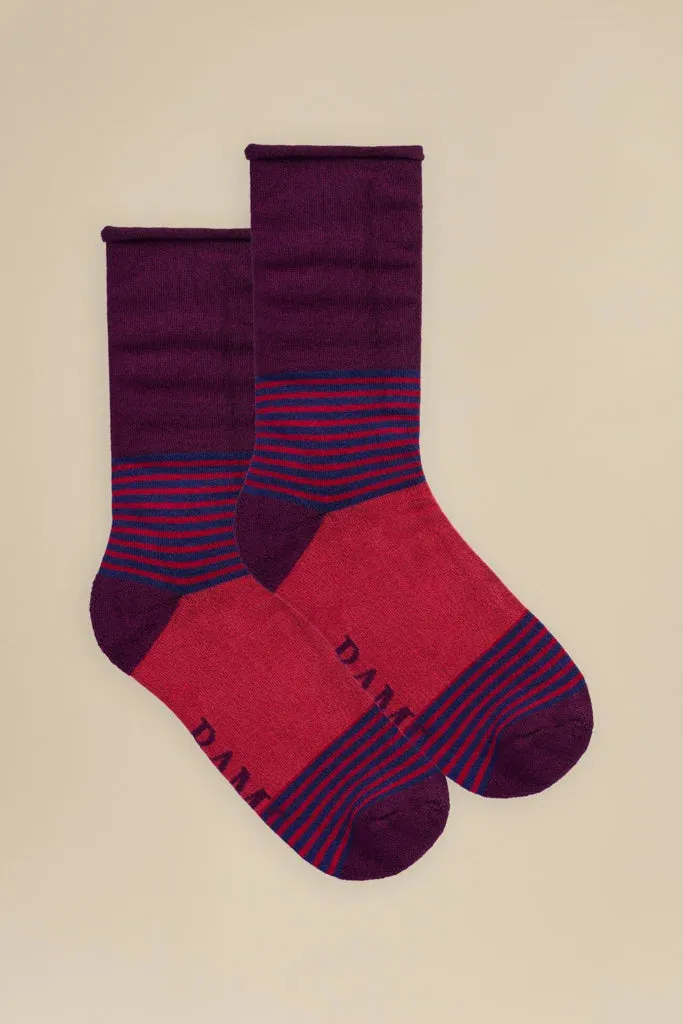 Classic Bamboo Socks Soft Top Saltstone by BAM (4 Pairs) Size 8-11