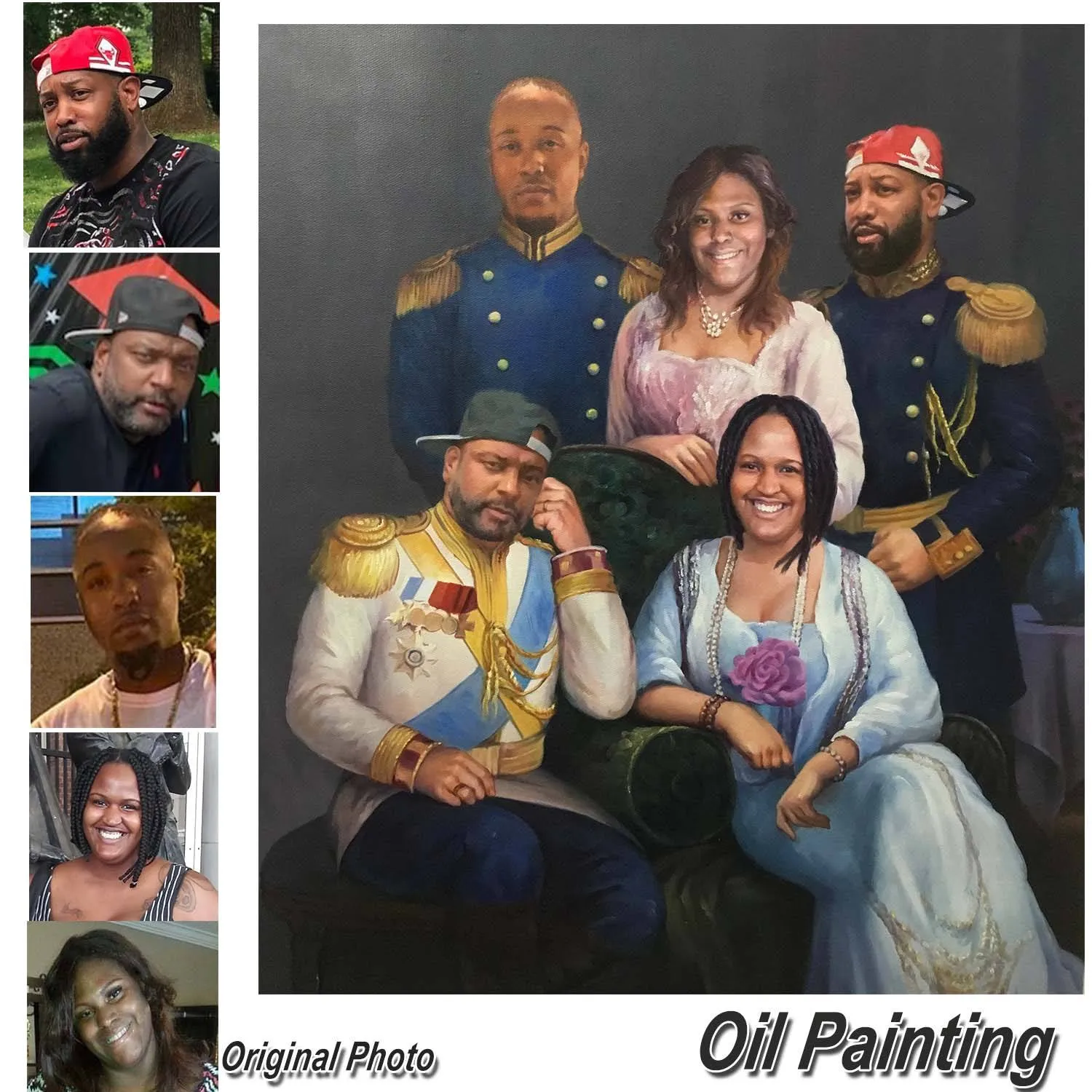 Classical painting 5 Persons-Hand Painted Oil Portrait