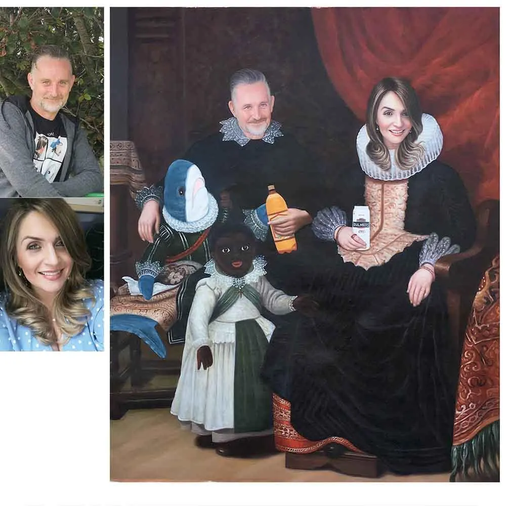 Classical painting 5 Persons-Hand Painted Oil Portrait