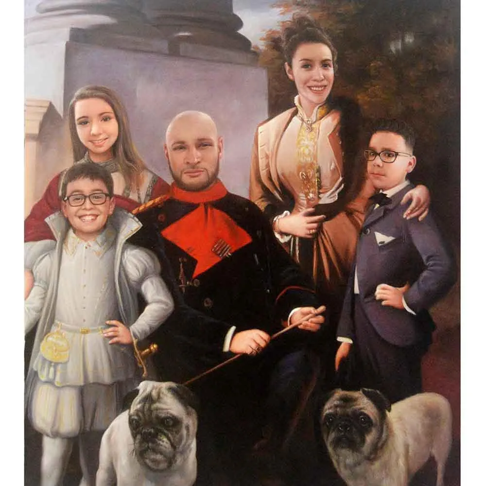 Classical painting 5 Persons-Hand Painted Oil Portrait