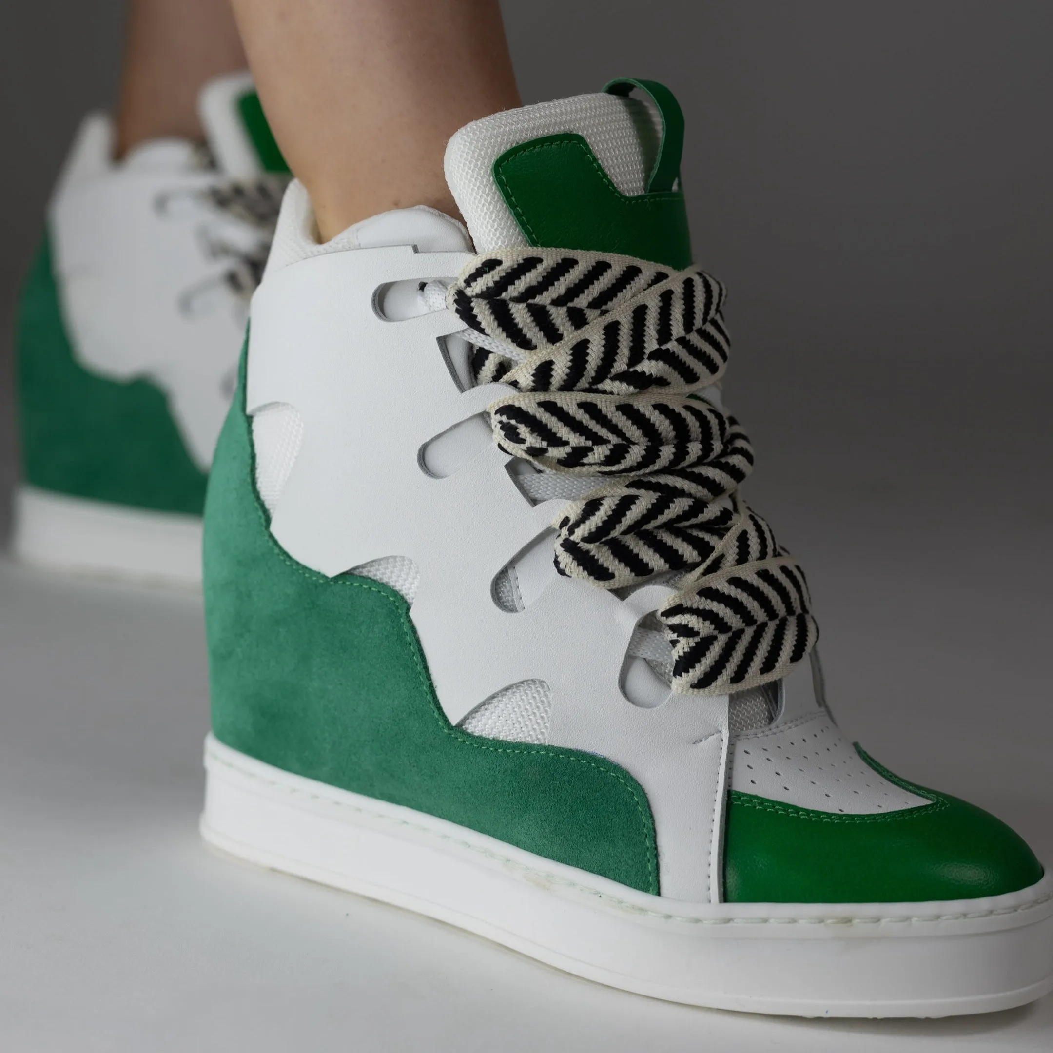 Courageous Kelly Green Wedge Sneaker