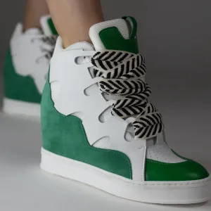 Courageous Kelly Green Wedge Sneaker