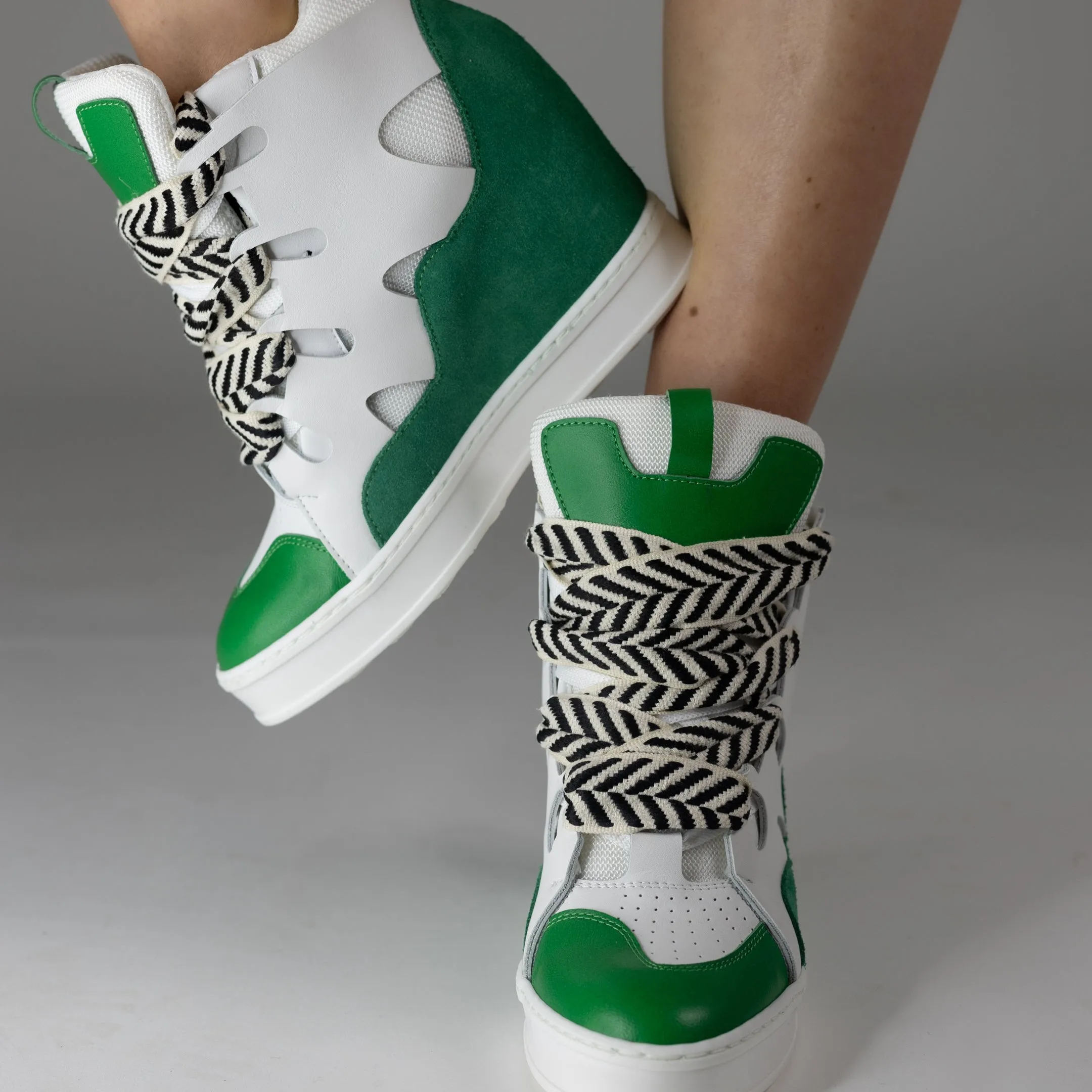 Courageous Kelly Green Wedge Sneaker