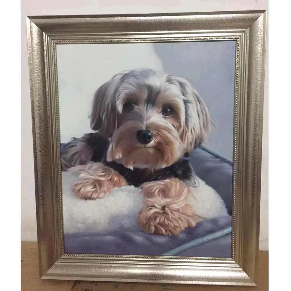 Custom Hand Painted Pet Portrait Oil Painting 1-5 Pets