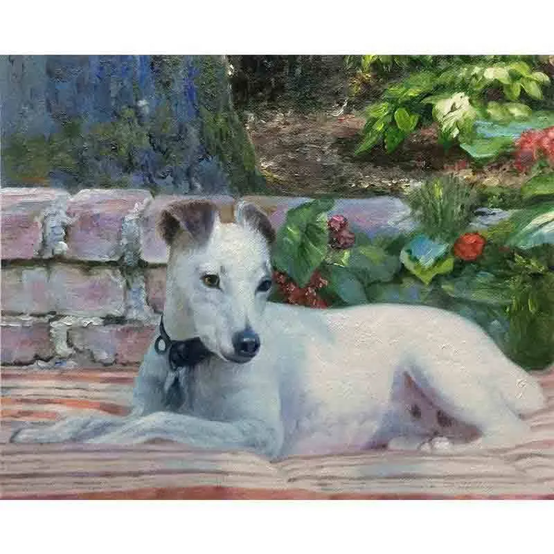 Custom Hand Painted Pet Portrait Oil Painting 1-5 Pets
