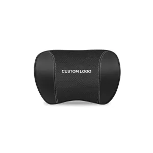 Custom Logo Car Headrest Neck Pillow and Lumbar Support Back Cushion Kit, Memory Foam Erognomic Design Universal Fit Muscle Pain and Tension Relief for Car Seat