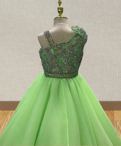 Custom Made Gorgeous Little Girls Glitter Pageant Dress