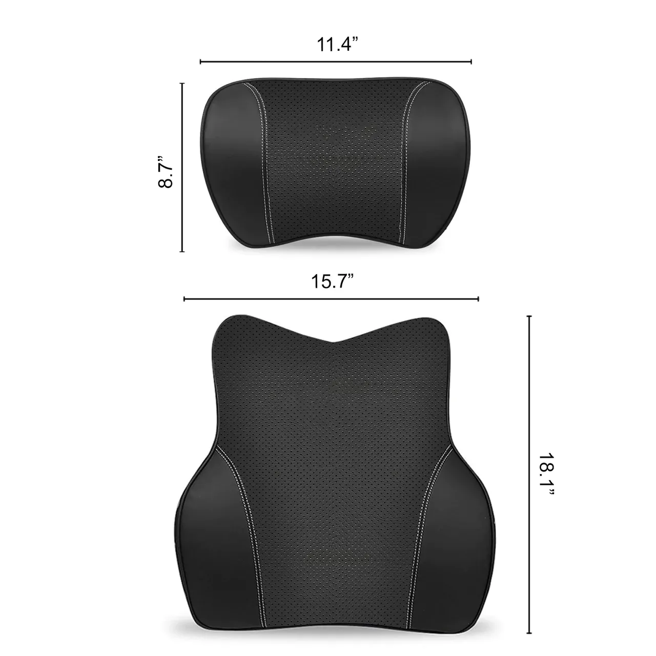 Custom Text For Car Headrest Neck Pillow and Lumbar Support Back Cushion Kit, Compatible with All Cars, Memory Foam Erognomic Design Universal Fit Muscle Pain and Tension Relief for Car Seat JG13992