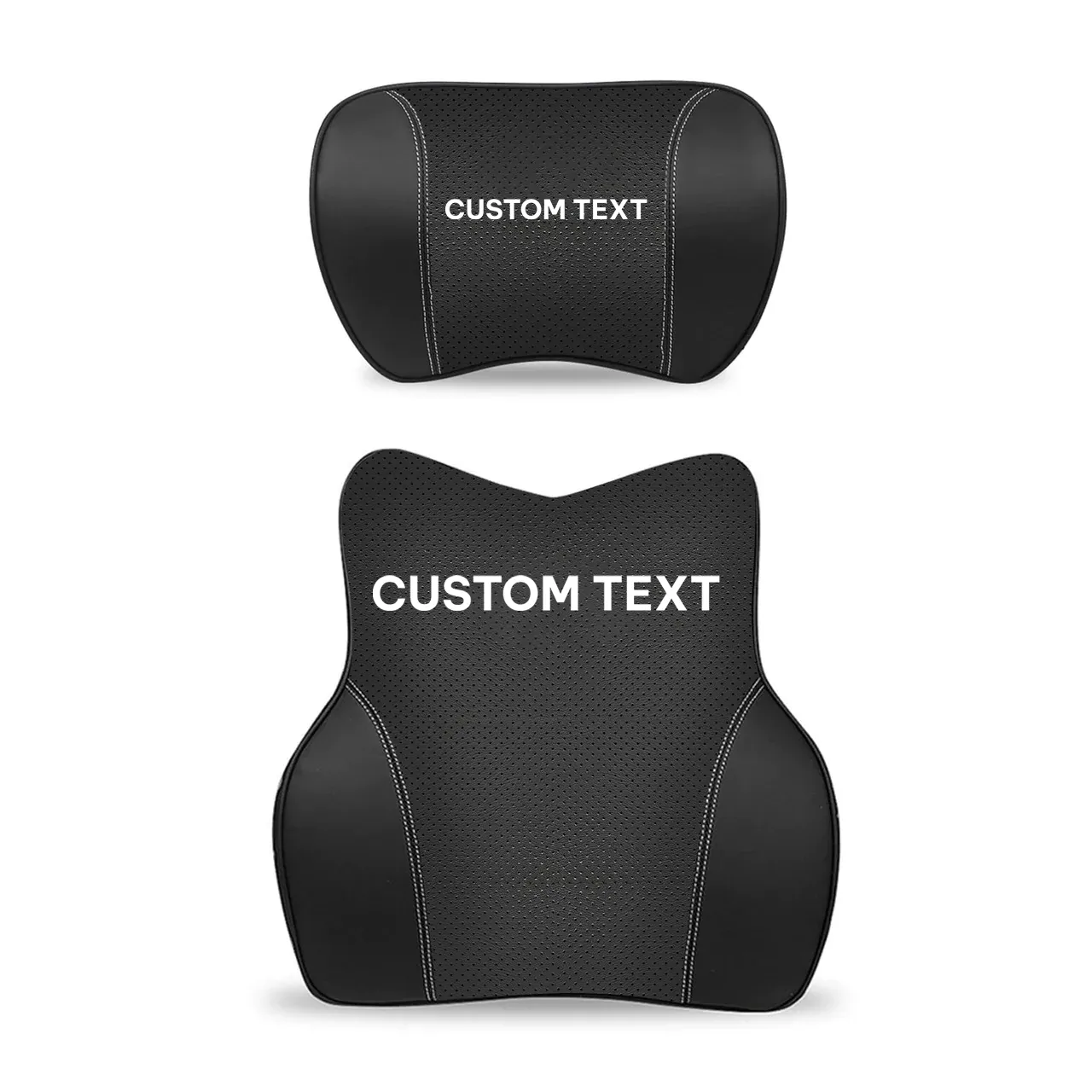 Custom Text For Car Headrest Neck Pillow and Lumbar Support Back Cushion Kit, Compatible with All Cars, Memory Foam Erognomic Design Universal Fit Muscle Pain and Tension Relief for Car Seat JG13992