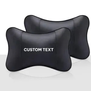 Custom Text For For Thickened Foam Car Neck Pillow, Compatible with All Cars, Soft Leather Headrest (2 Pieces) for Driving Home Office CC13990
