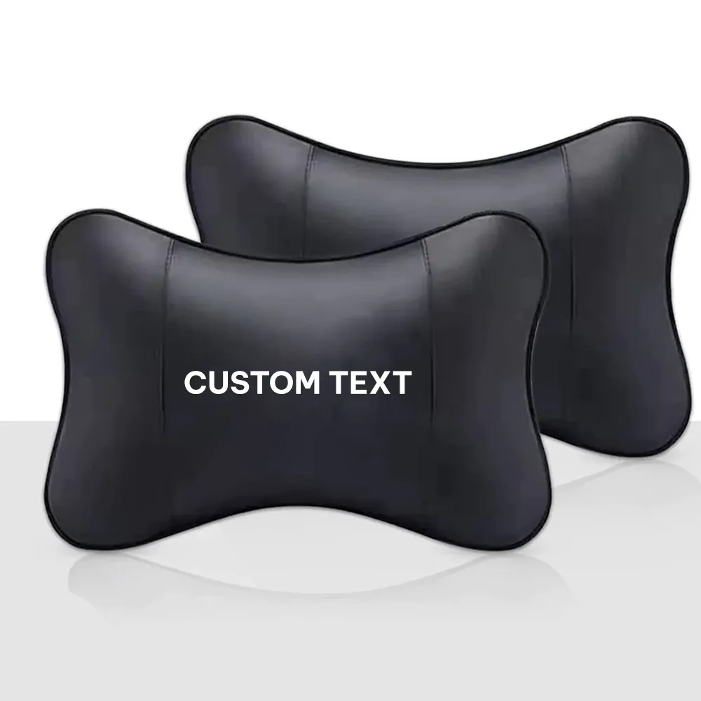 Custom Text For For Thickened Foam Car Neck Pillow, Compatible with All Cars, Soft Leather Headrest (2 Pieces) for Driving Home Office DR13990