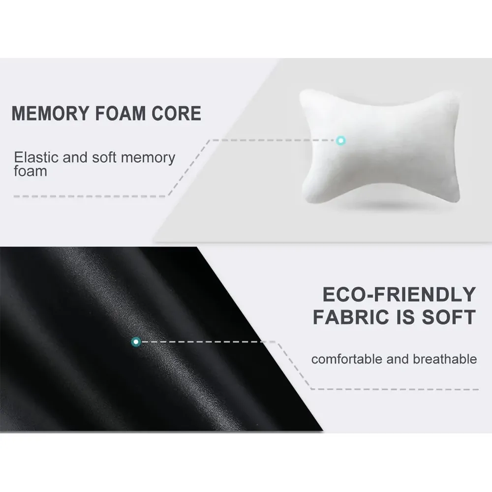 Custom Text For For Thickened Foam Car Neck Pillow, Compatible with All Cars, Soft Leather Headrest (2 Pieces) for Driving Home Office DR13990
