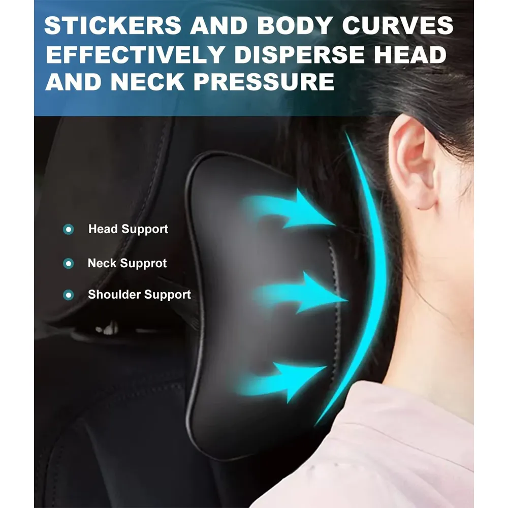 Custom Text For For Thickened Foam Car Neck Pillow, Compatible with All Cars, Soft Leather Headrest (2 Pieces) for Driving Home Office JG13990