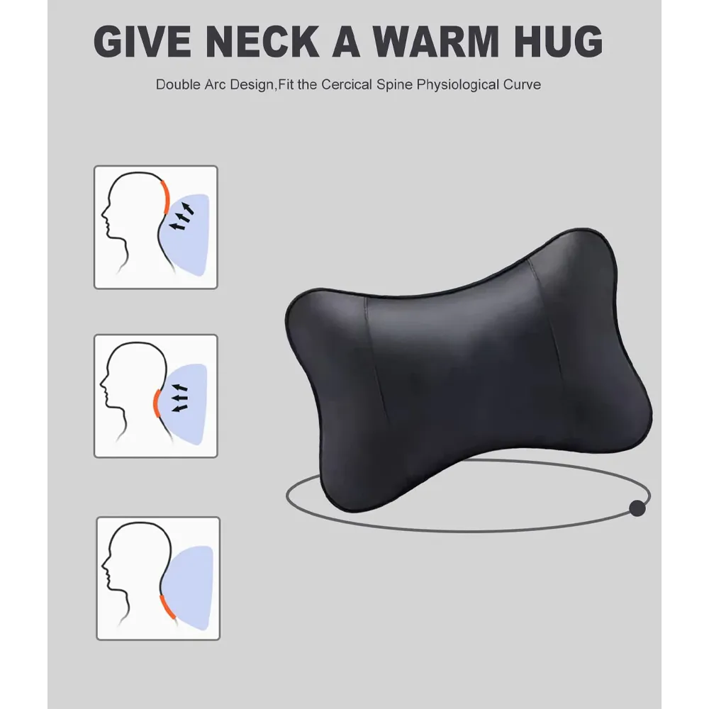 Custom Text For For Thickened Foam Car Neck Pillow, Compatible with All Cars, Soft Leather Headrest (2 Pieces) for Driving Home Office JG13990
