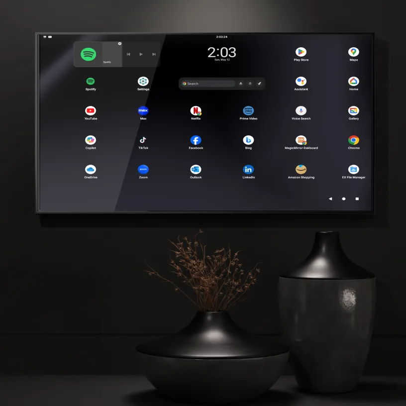 Customize Your Framed Touchscreen Android DAKboard Smart Mirror - Choose Your Display and Mirror Size