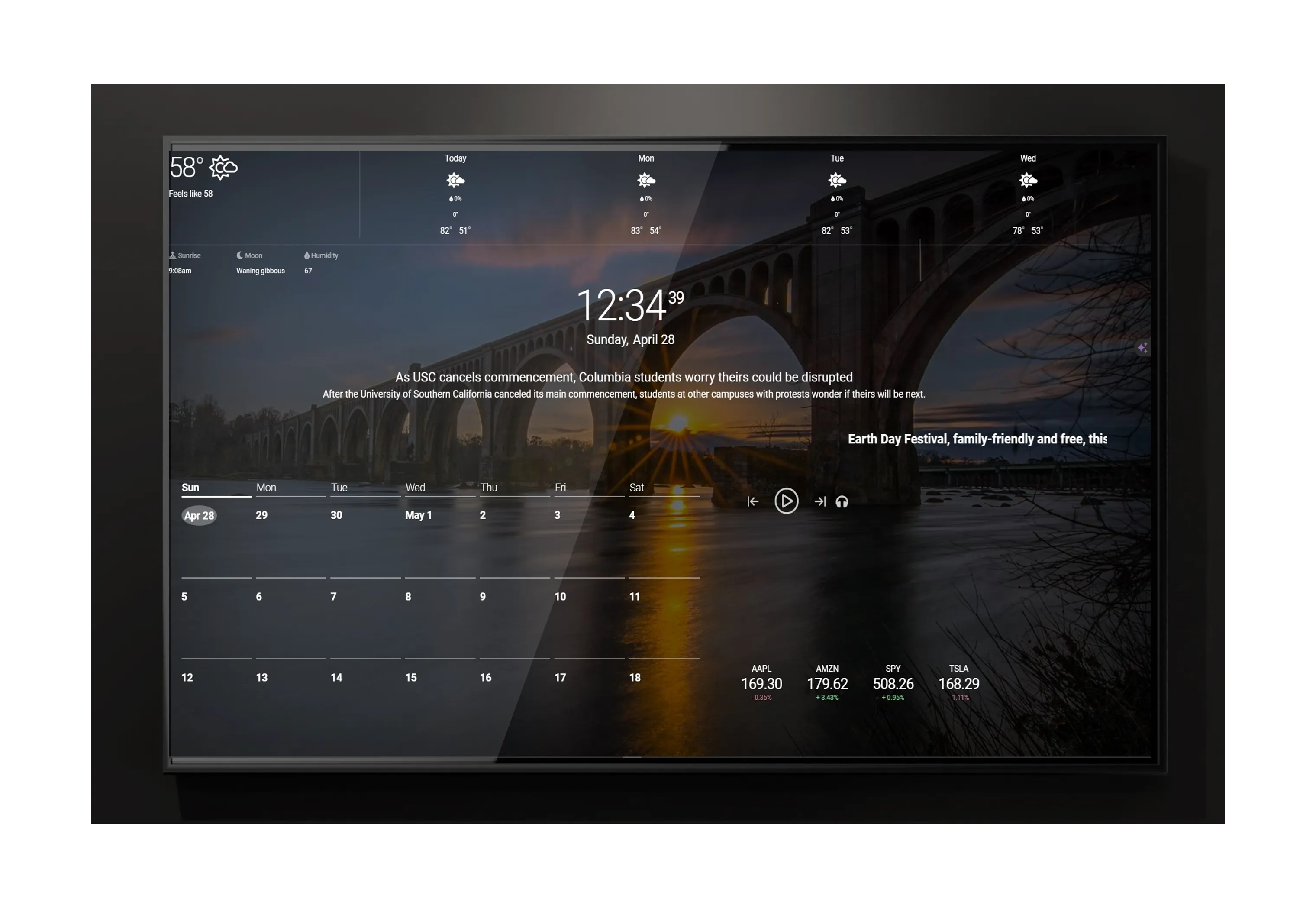Customize Your Framed Touchscreen Android DAKboard Smart Mirror - Choose Your Display and Mirror Size