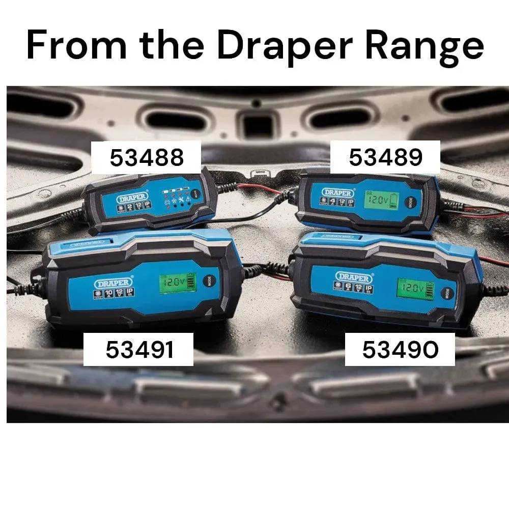 Draper 53488 12V Smart Charger And Battery Maintainer, 2A Dr-53488