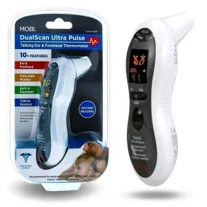 DualScan Ultra Pulse Talking Ear & Forehead Thermometer with 10  Features